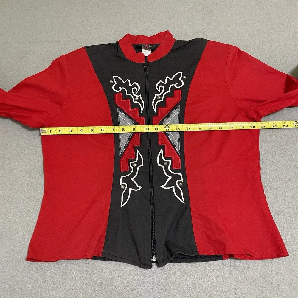 Vintage Jacket Western Cropped Cowboy Rodeo Cowgirl Embroidered 90s Country‎ L *
